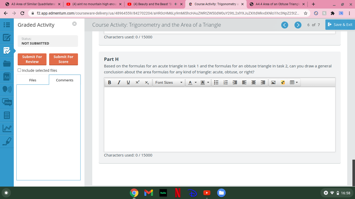 "Be (1 X Course Activity: Trigonometry a X 5 A4.4 Area of