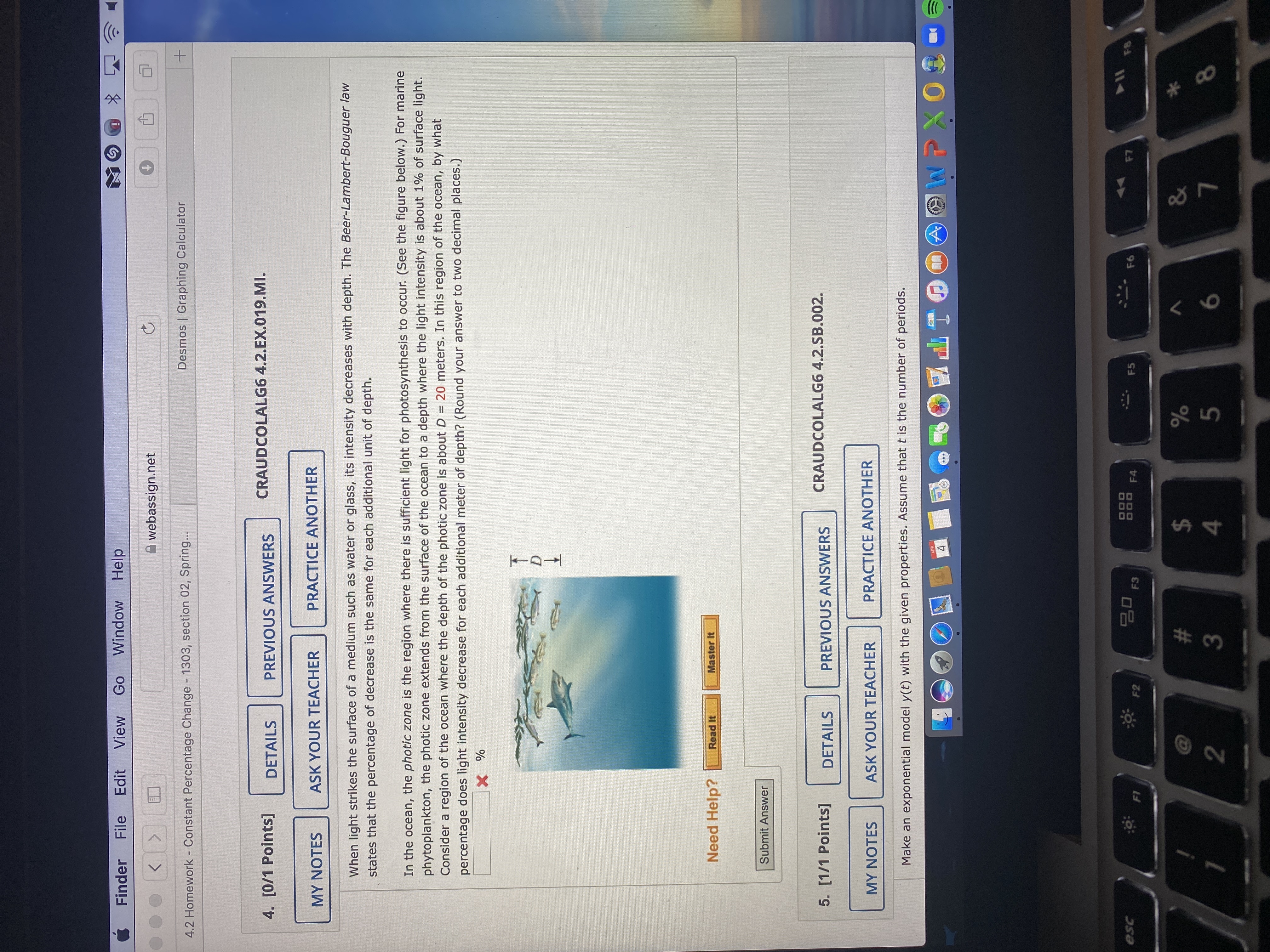  Finder Edit View Go Window Help E webassign.net C 4.2 Homework