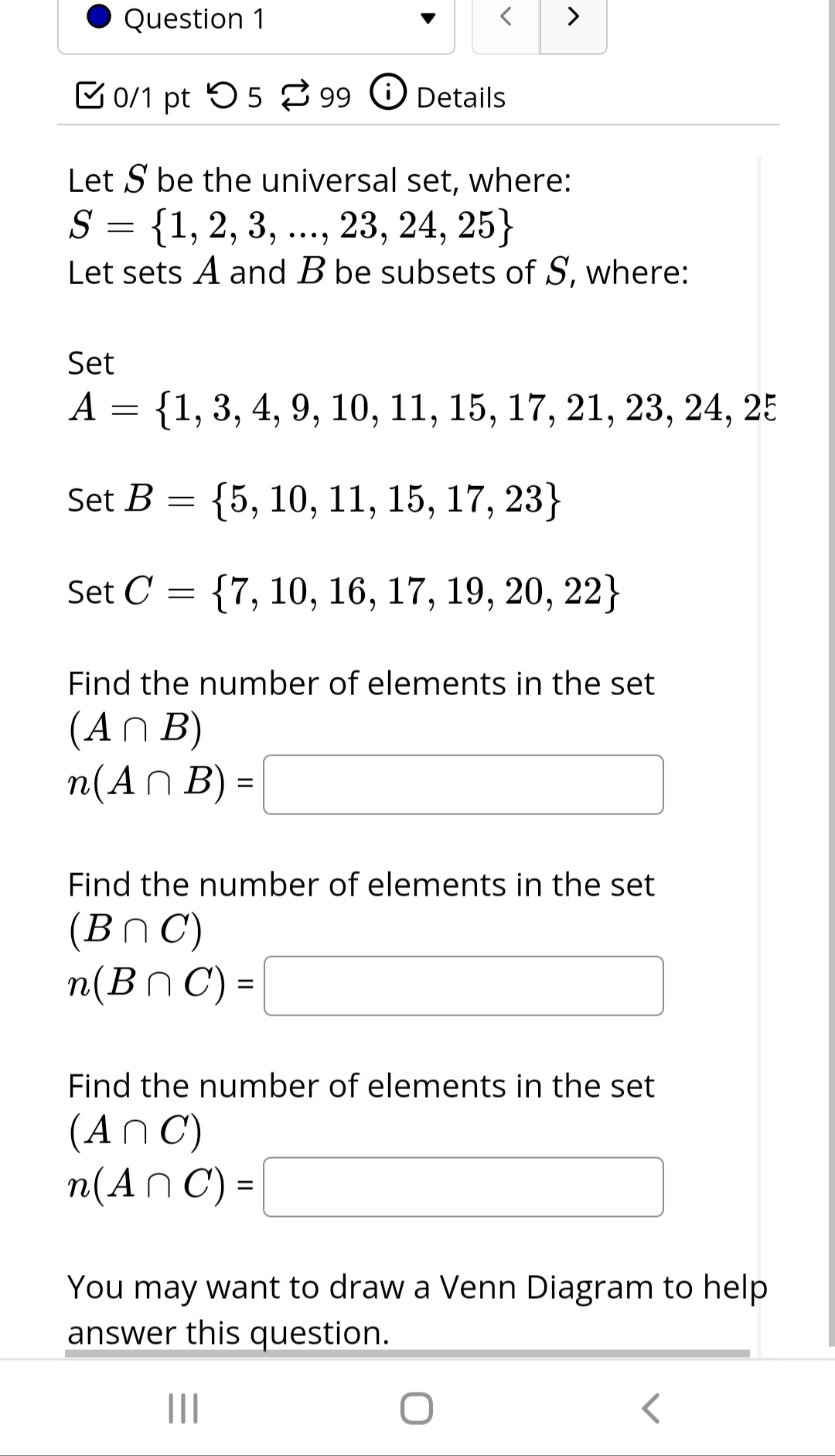 . Question 1 > 0/1 pt 9 5 99 0 Details