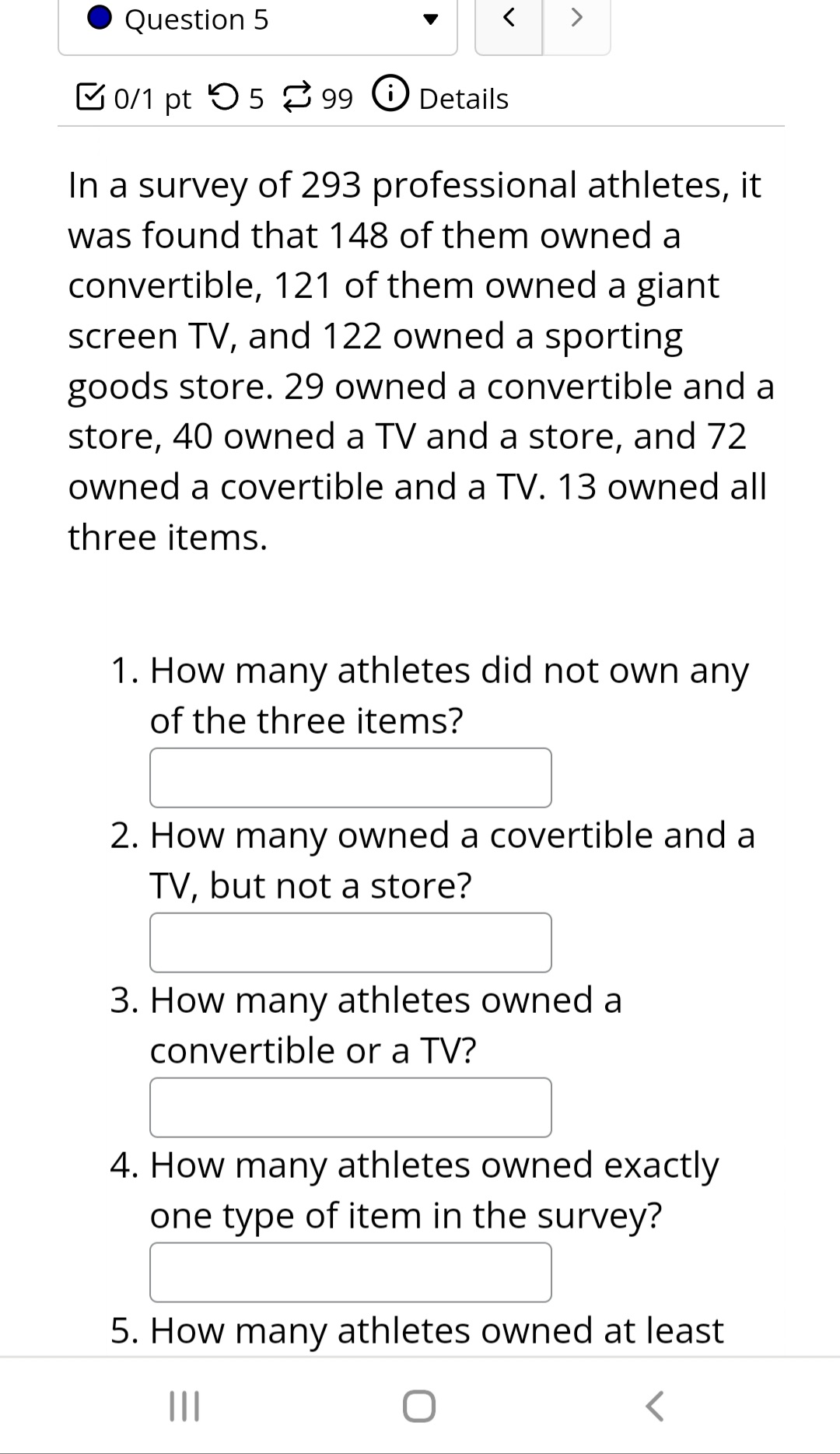 17, 21, 23, 24, 25 Set B = {5, 10, 11, 15,