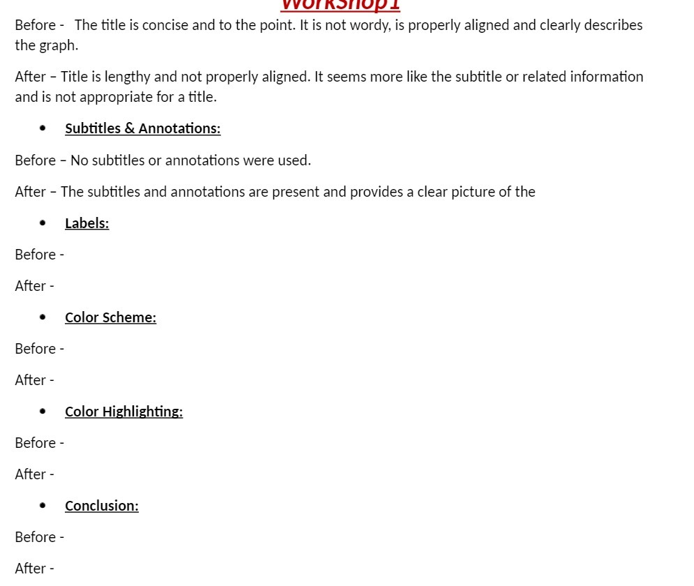  Workshop Before - The title is concise and to the point.