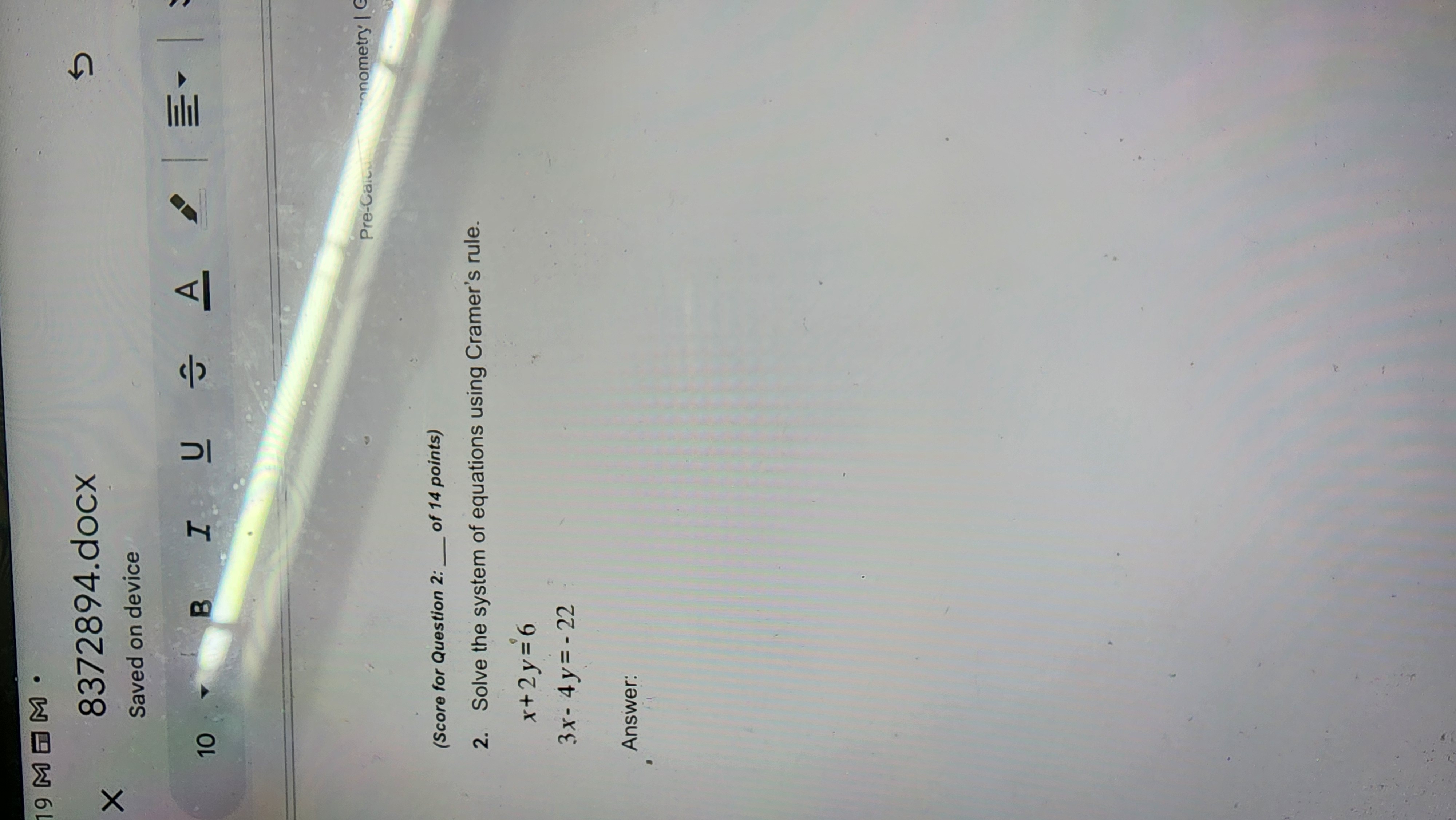 questions. When you have finished, submit this test to you Total score: