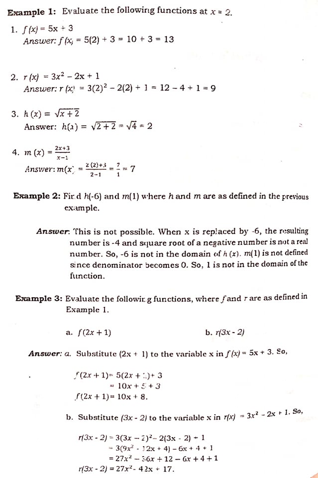 Topic: Evaluating FunctionsPlease explain it (not just plain solution but statement of