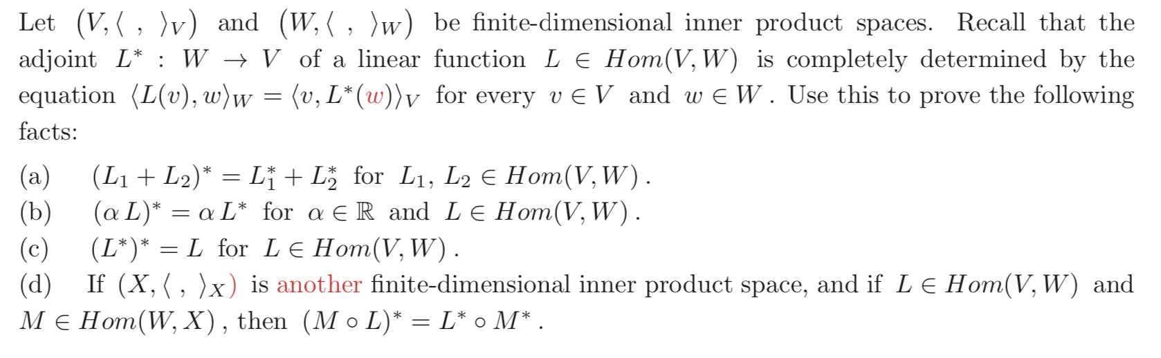 Let Let (V, ( , )v) and (W, ( , )w) be