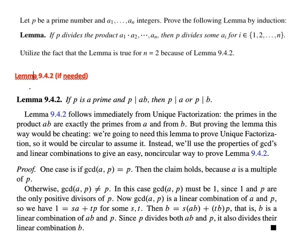 Discrete Math Problem about number theory Let p be a prime number