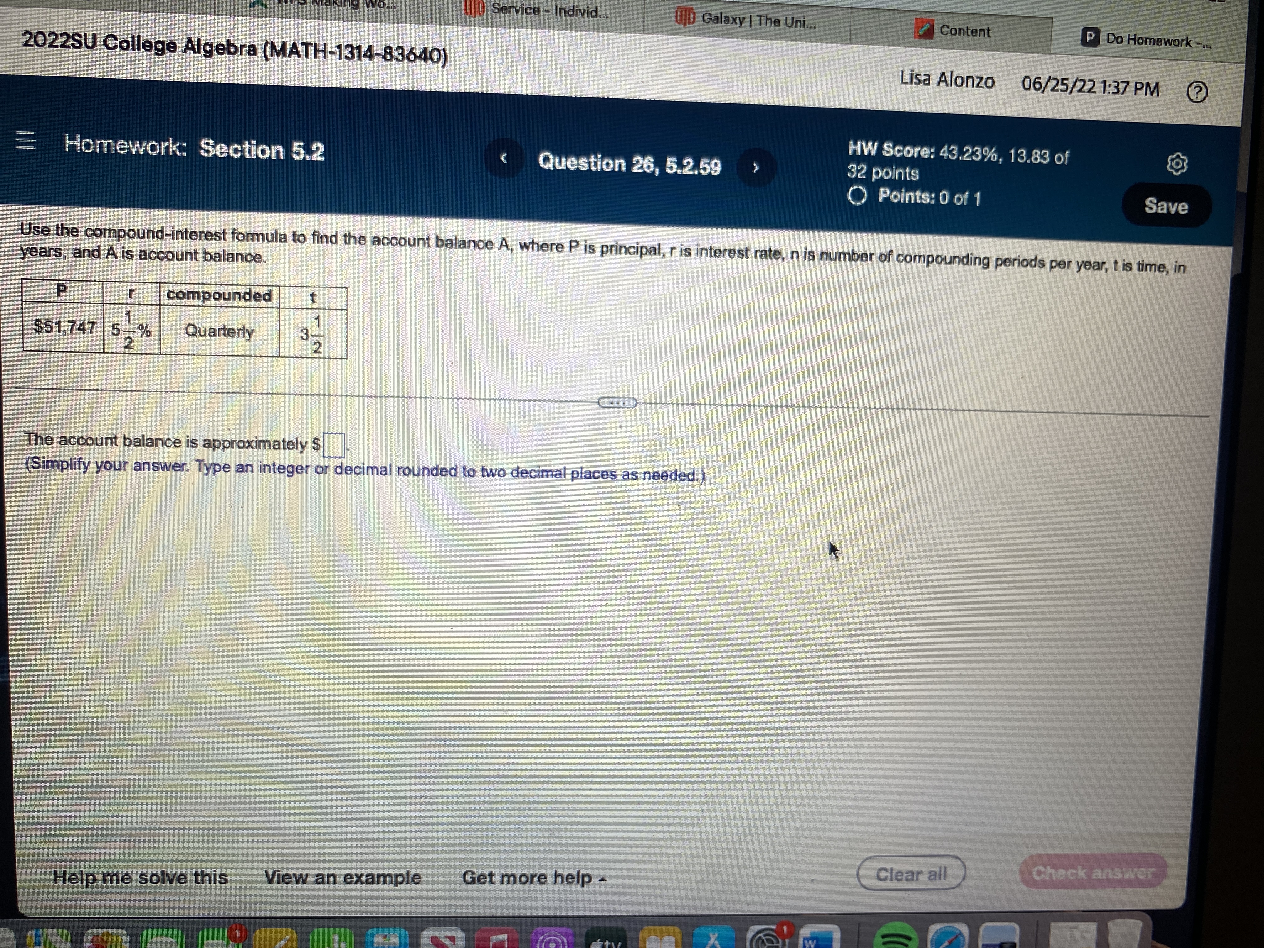 Question 23, 5.2.51 32 points Part 1 of 5 O Points: 0