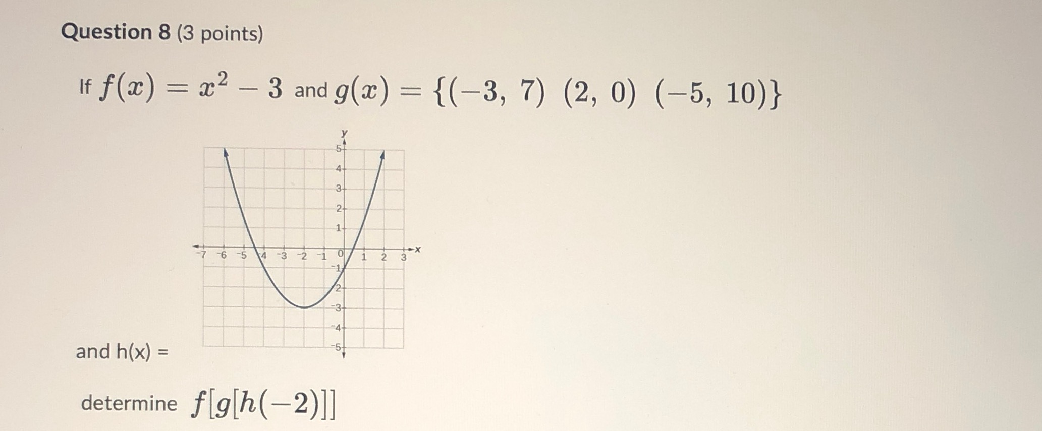 Question 8 (3 points) If f ( ac) = a2 -