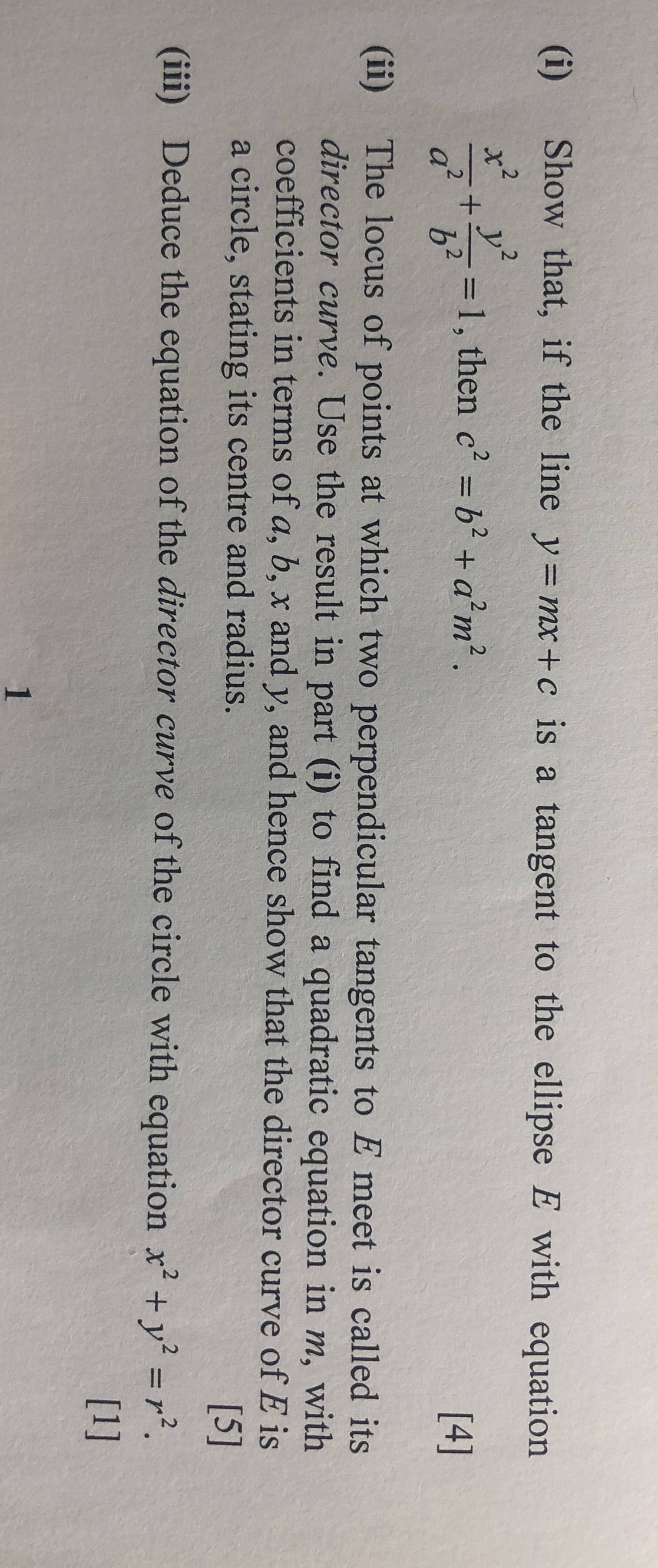 how to do part ii E Show that, if the line y=