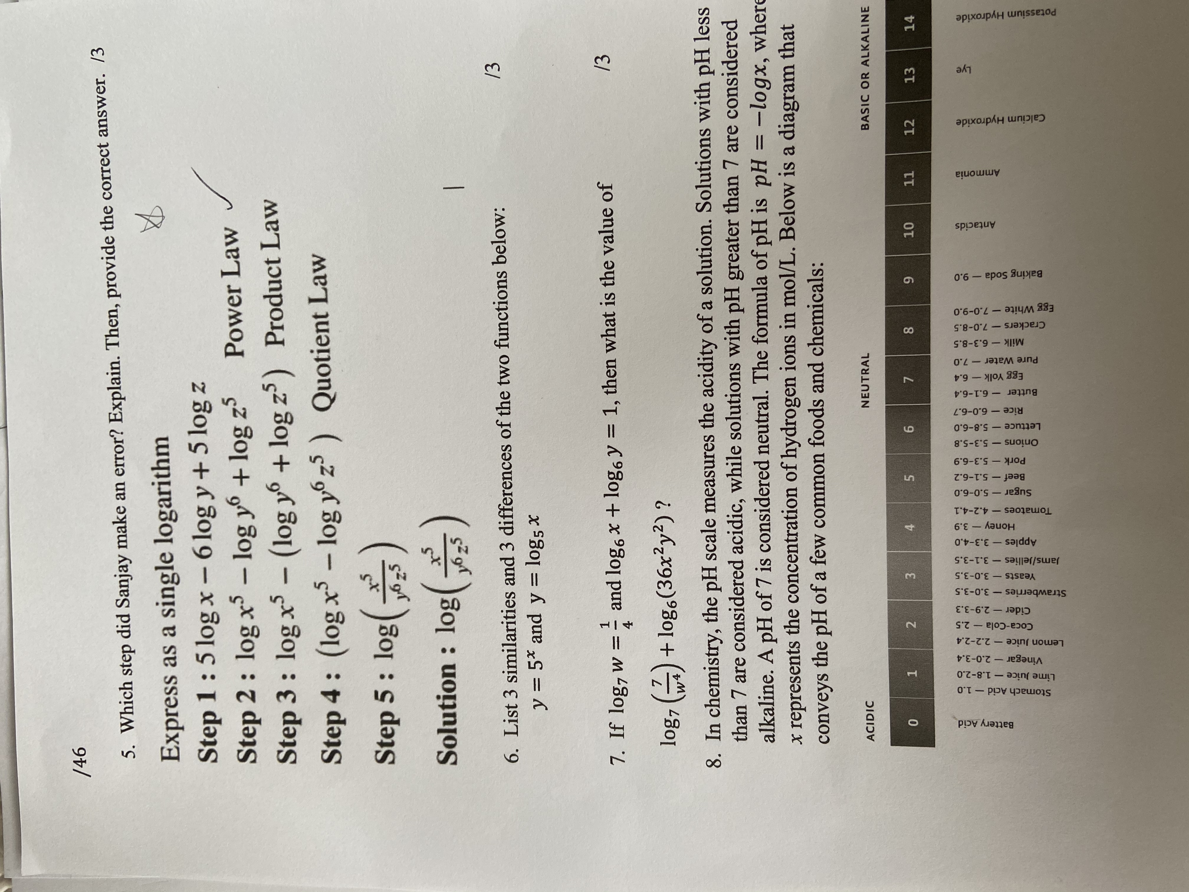 /46 5. Which step did Sanjay make an error? Explain. Then,