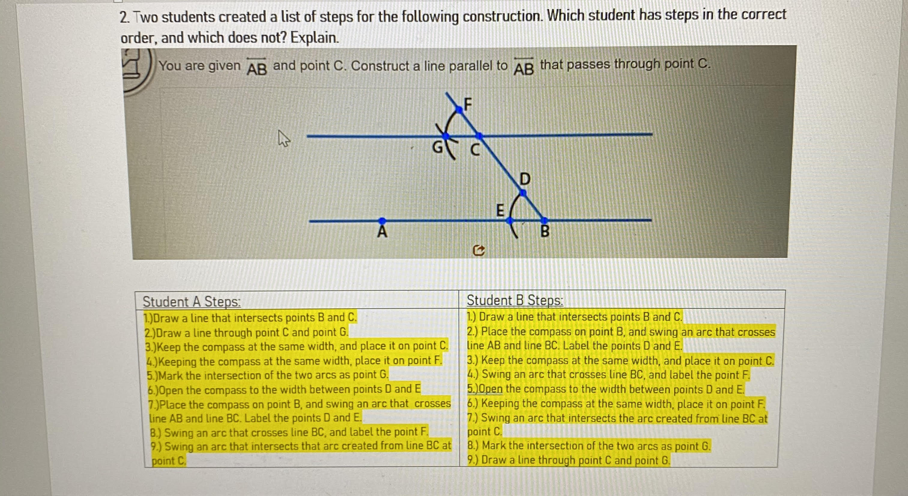 I need help with this question 2. Two students created a list