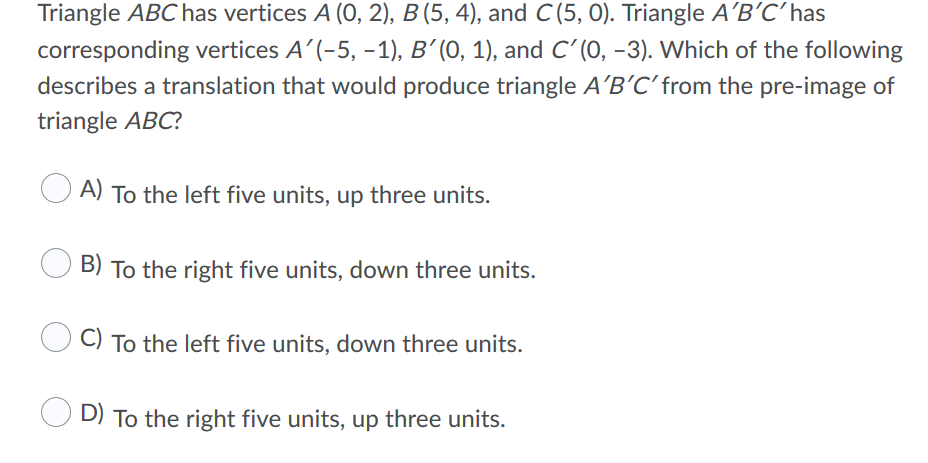 need help answering Triangle ABC has vertices A (0, 2), B {5,