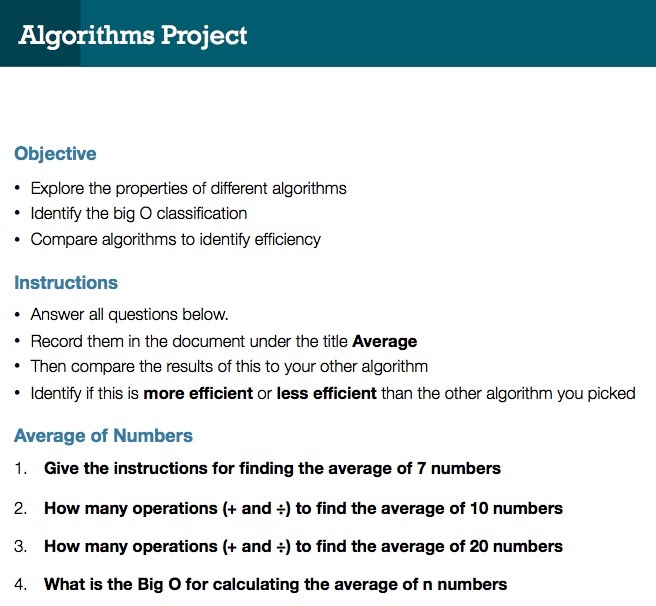 Algorithms Project Objective ' Expiore the properties of different algorithms -