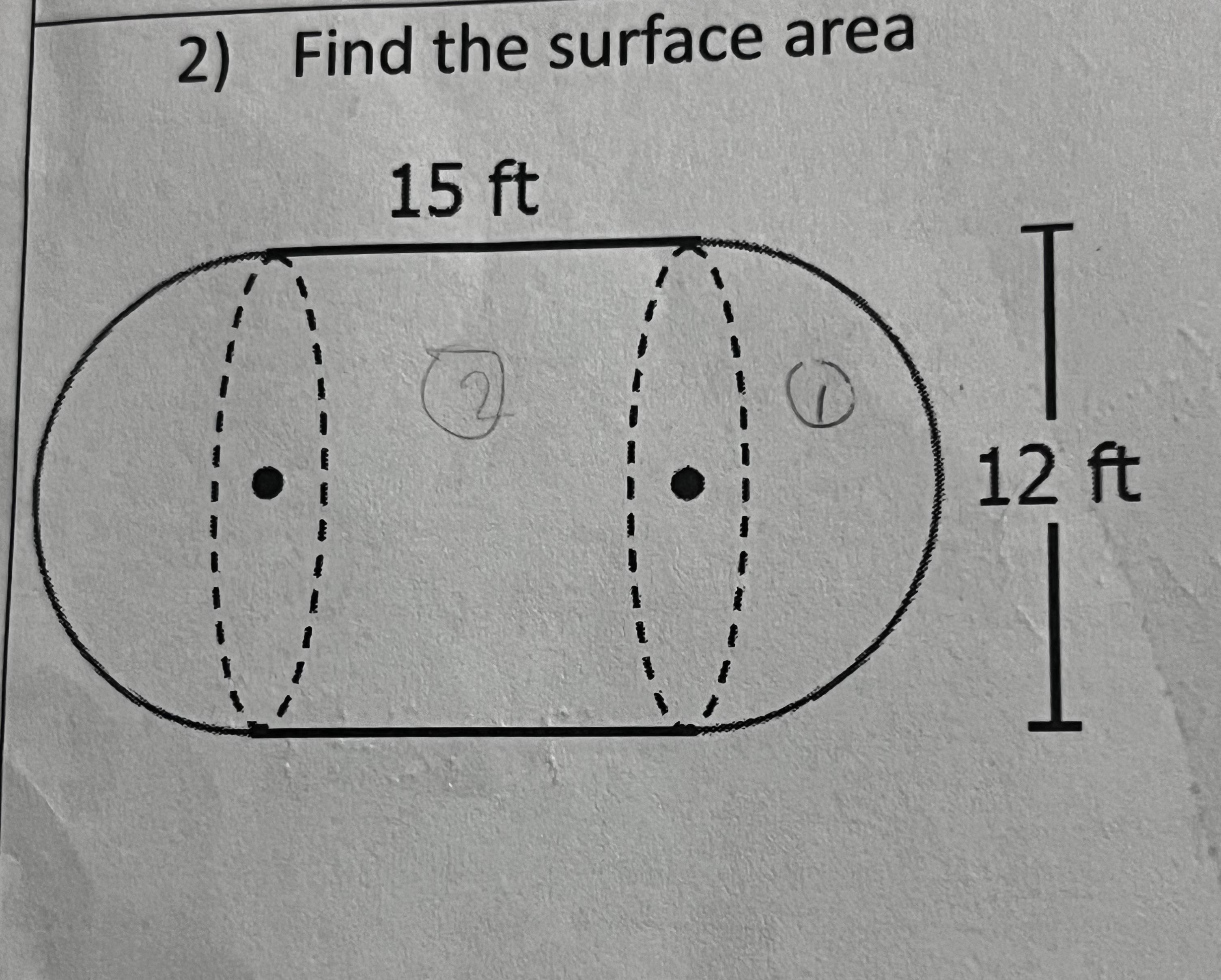 find the surface area. answer needed ASAP. PLEASE WRITE (not type) this