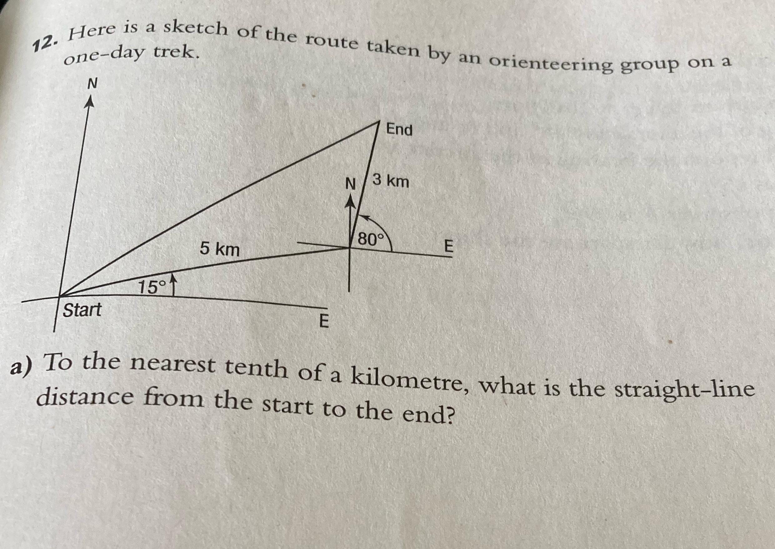 How do I solve this question? one-day trek. Here is a sketch