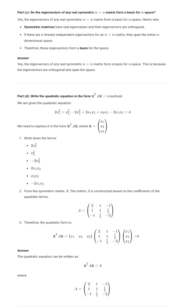 the matrix positive definite? Is it singular? Explain why or why not