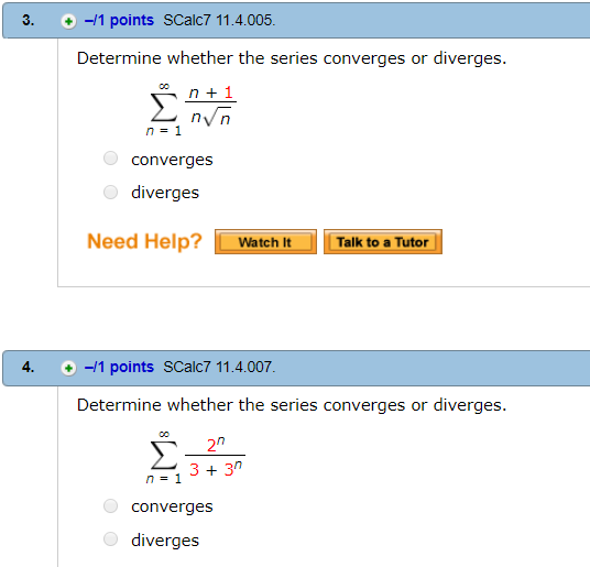 26\" converges if and only if anI 5 2b\". 2 an converges
