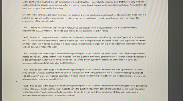 for calculating recursions. If we put 1 as the value in cell