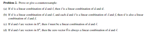 a linear combination of & and V. then v is a linear