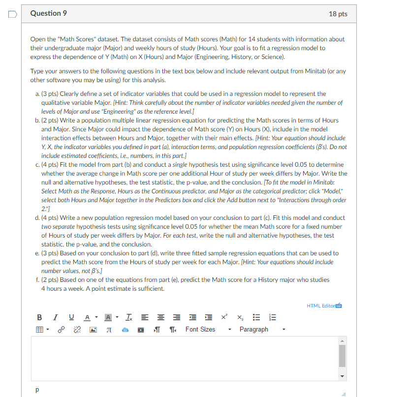 Need help with Multiple linear regresison problem ASAP. See attached for documentaiton