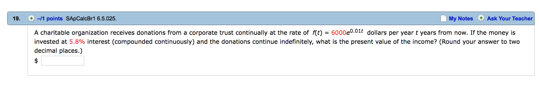 Finding the present value income for this one problem A charitable organization
