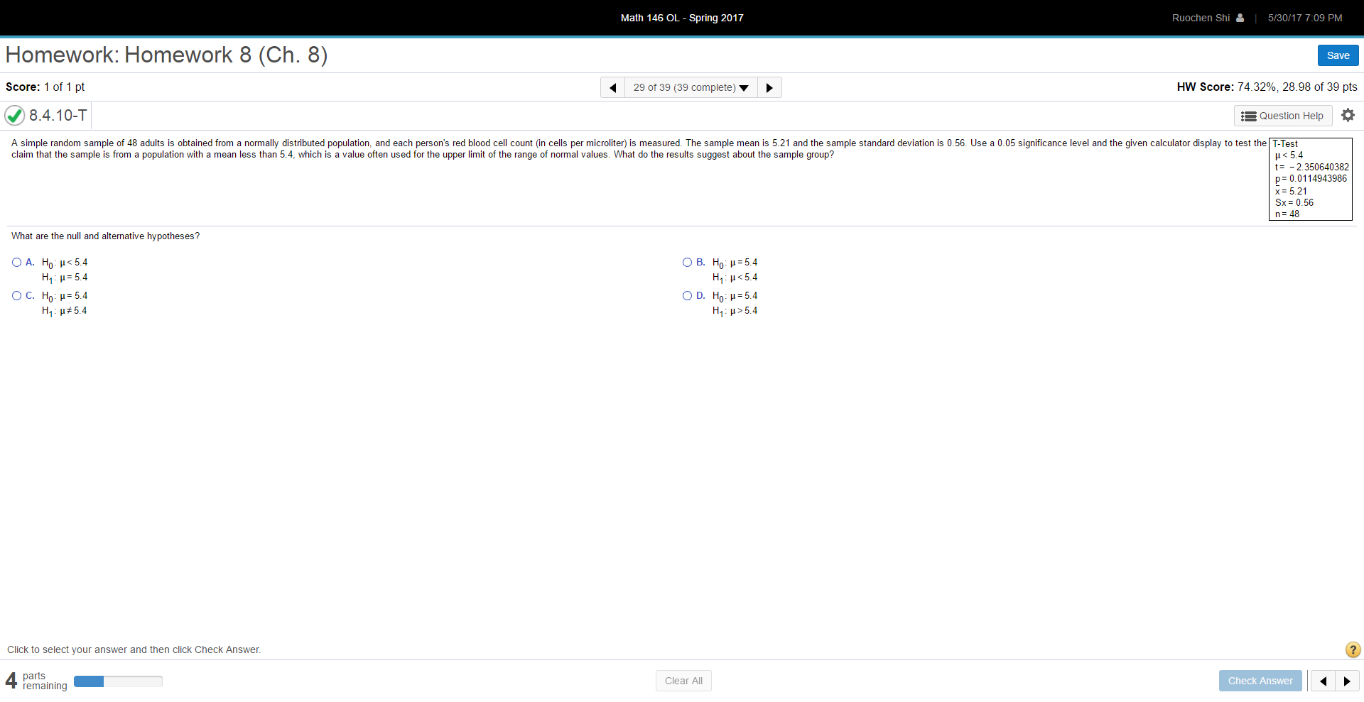 abouuhe nuH nyoomosis andna' condusion mm addresses theorigina' c'aim Uscmo Psvalue method