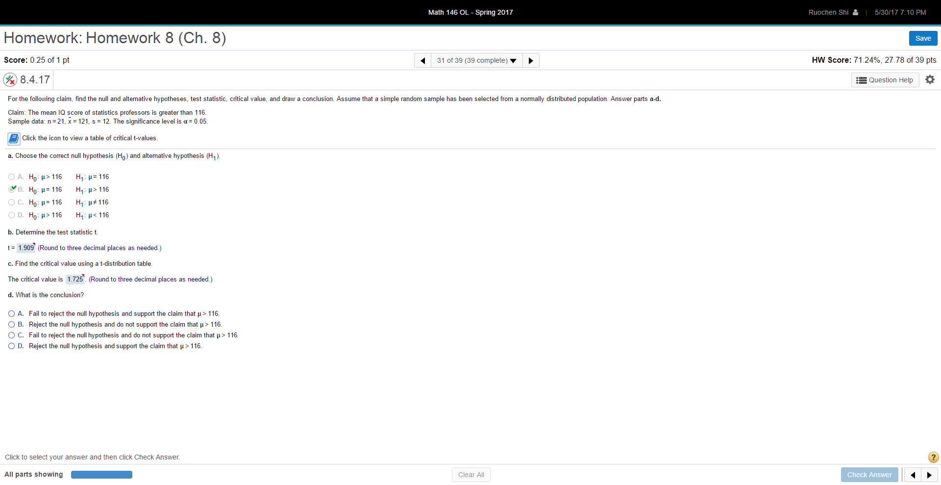 76' parts c . remammg - mom AH ' 1.191011% 0L .