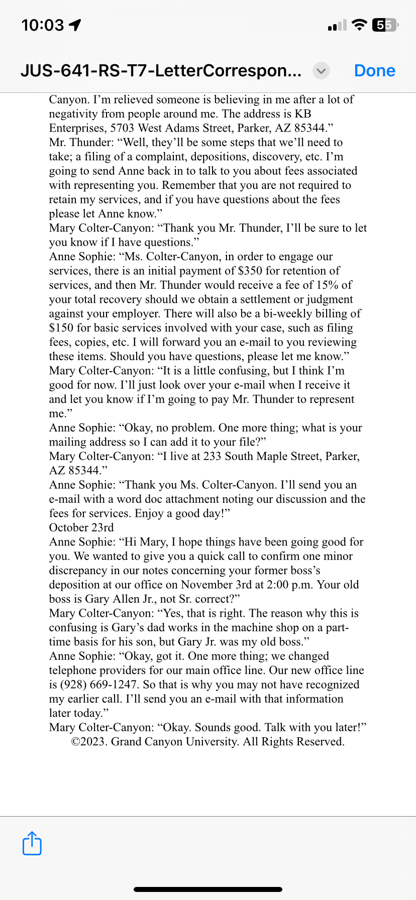 style of Illustration 25-4, and a deposition correspondence letter in the style