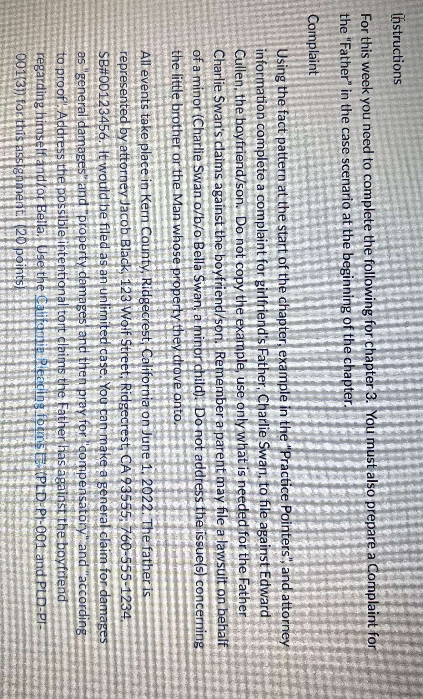 Help answer this for my class tort law please Instructions For this