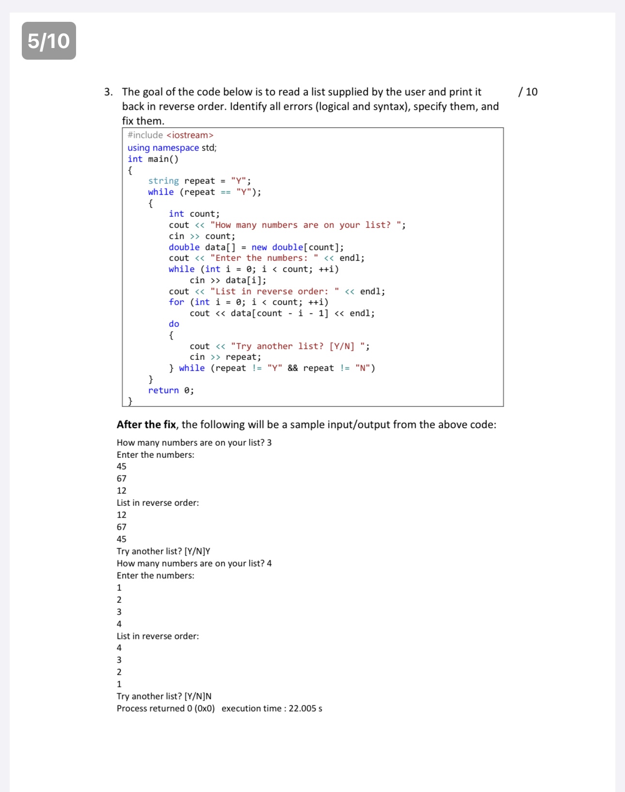 single doc le or single pdf le. Questions and answers should be