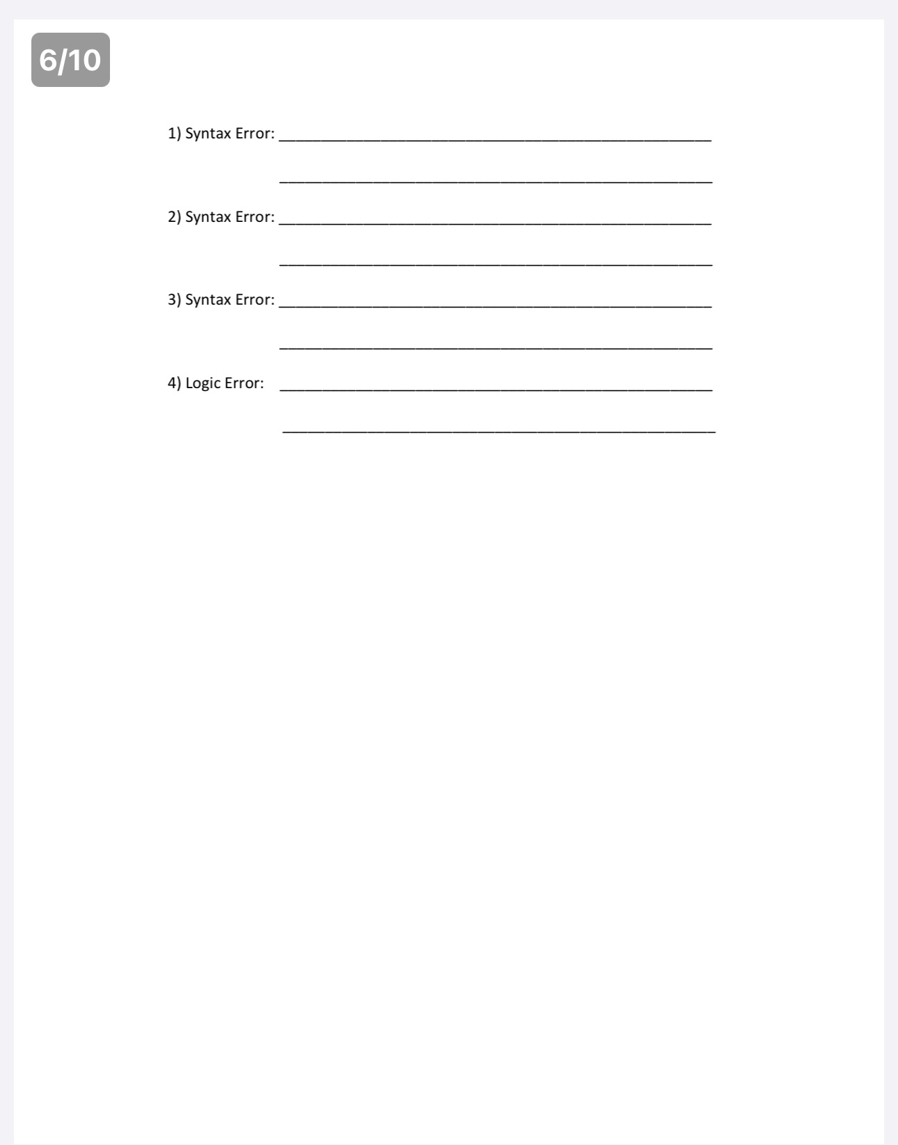 written clearly and coherently. Programming questions are completed using Visual Studio. -