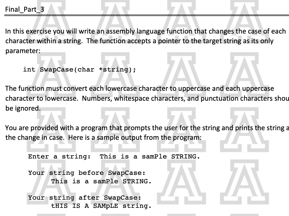 Final_Pa rt_3 In this exercise you will write an assembly language
