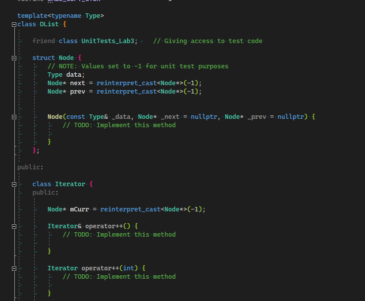  template class . DList { friend . class .UnitTests_Lab3; + //