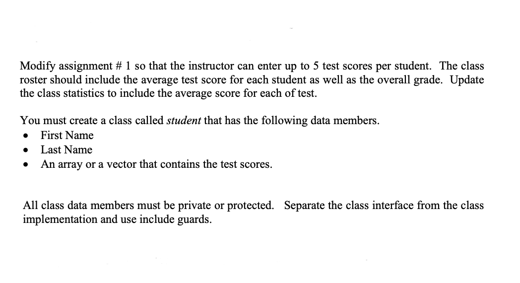 give me the whole main.cpp file. Also, please provide the output screenshot.