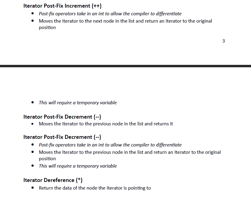 operator++(int) .{ // . TODO: Implement . this method98 99 Iterator& operator--()