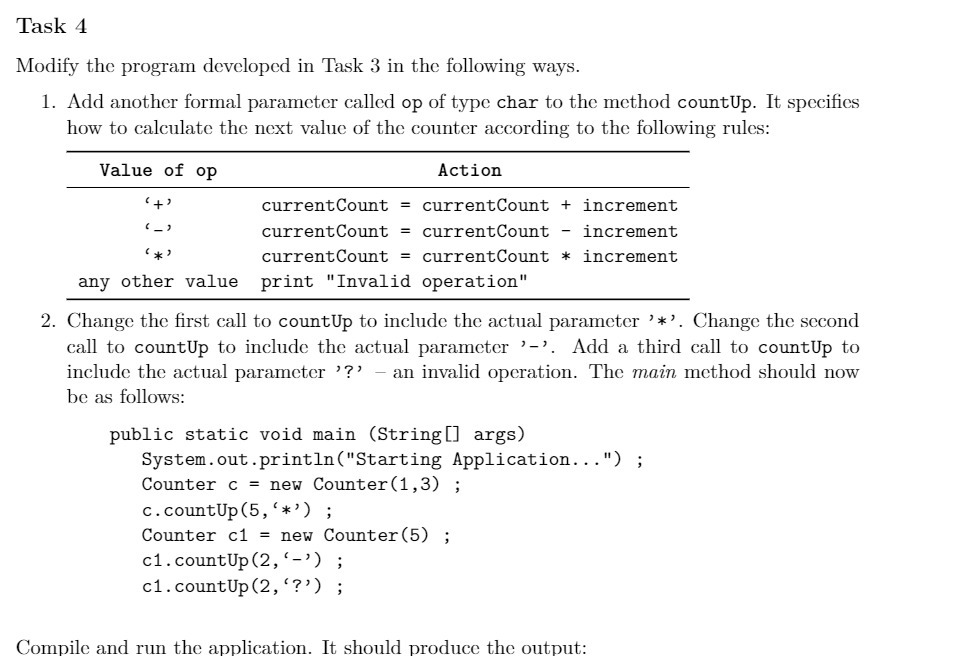 Task 4 Modify the program developed in Task 3 in the