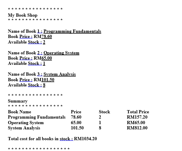 solve by using C++ the output should be same like below My