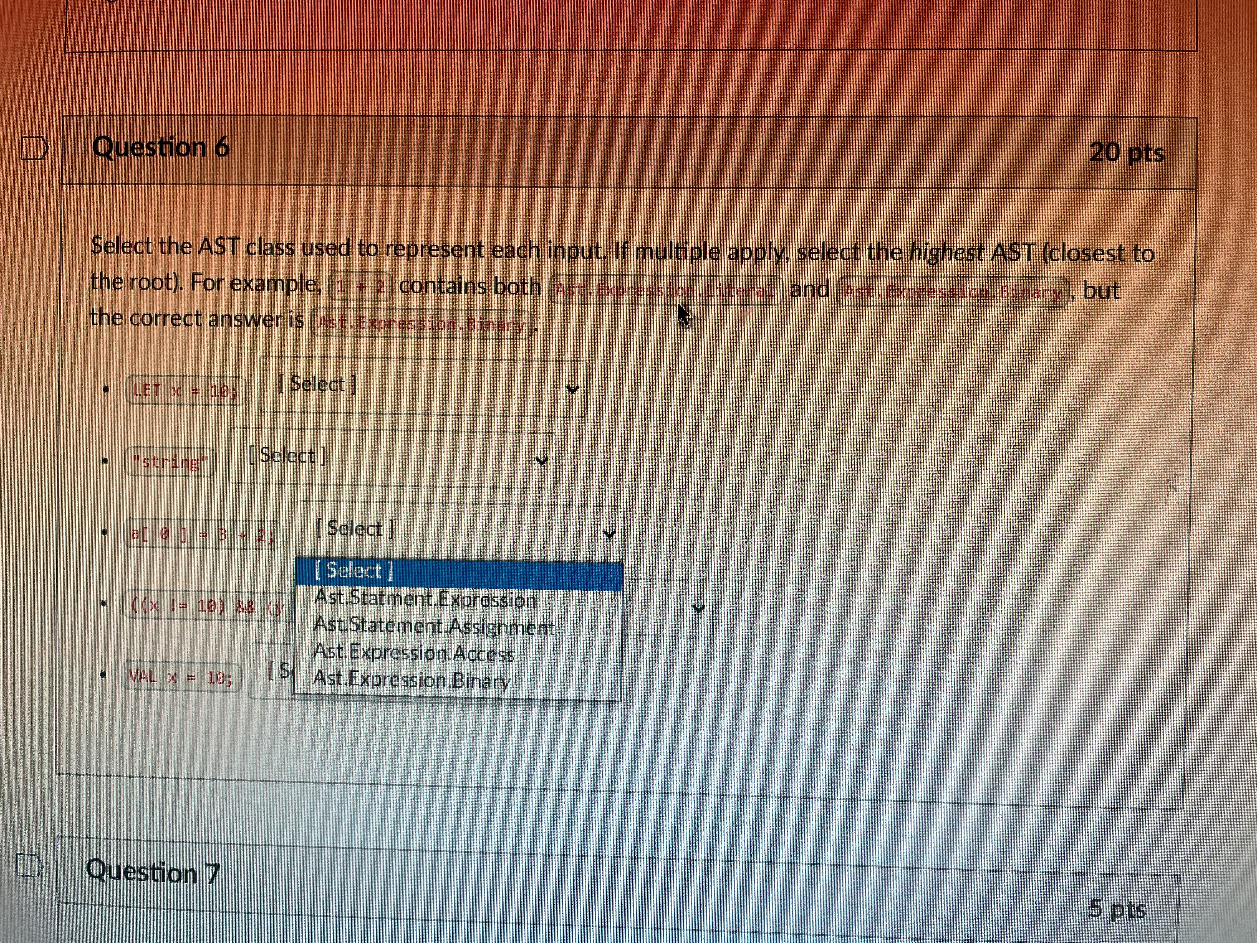 correct answer is [ Select ] [ Select ] [ Select ]