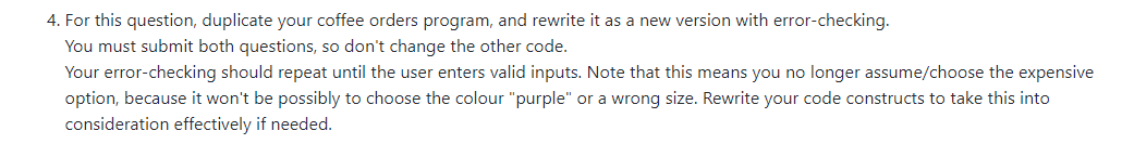() 8 print ("\ Thanks, {}! Please proceed to the pick up