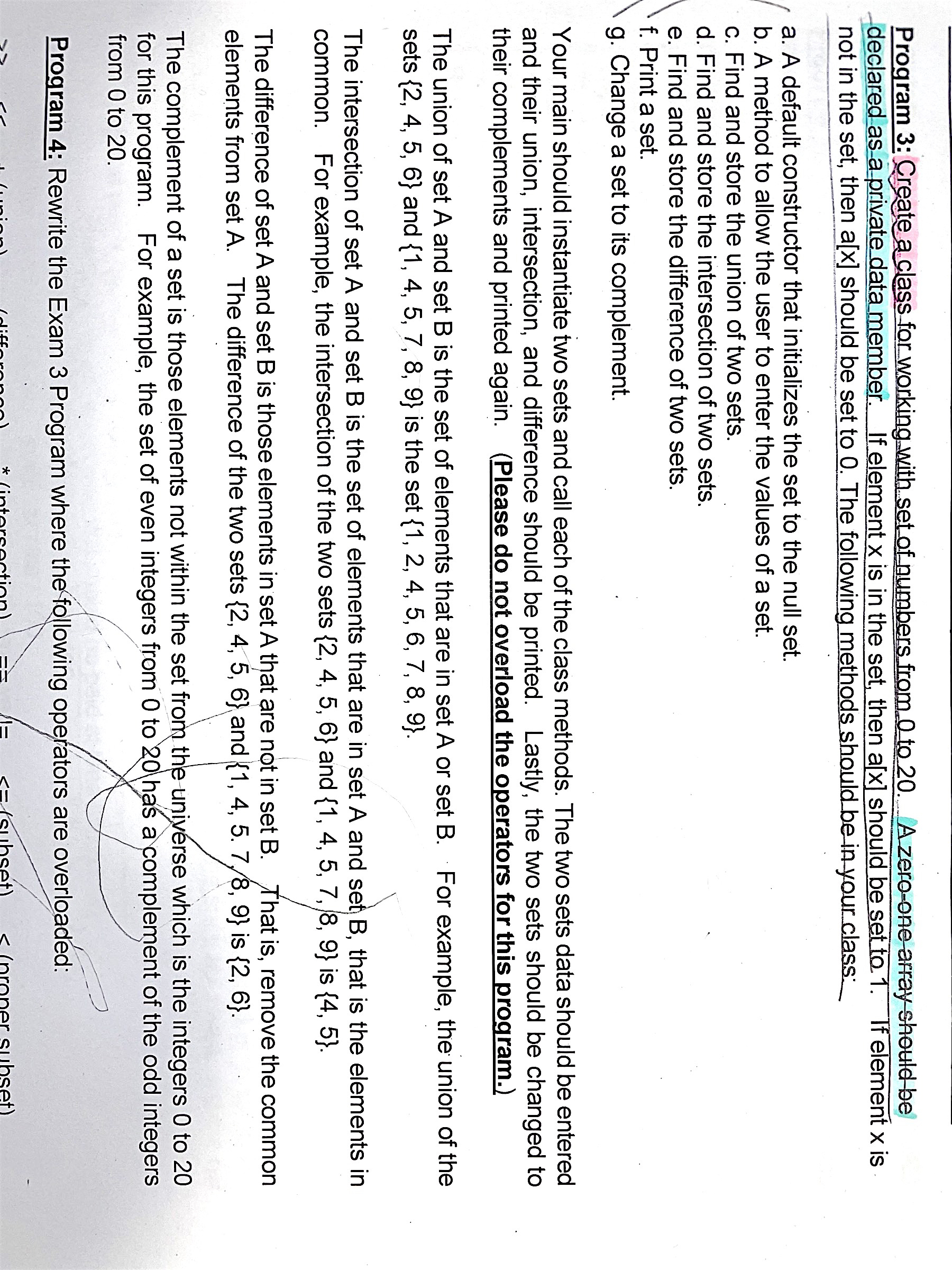  Program 3: Create a class for working with set of numbers