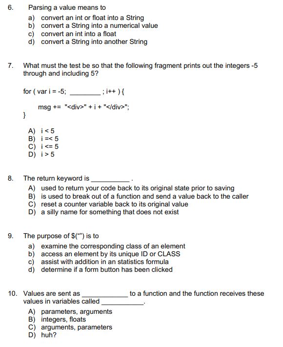 ultimately stop iteration. a) user input an msg variable a sound d)