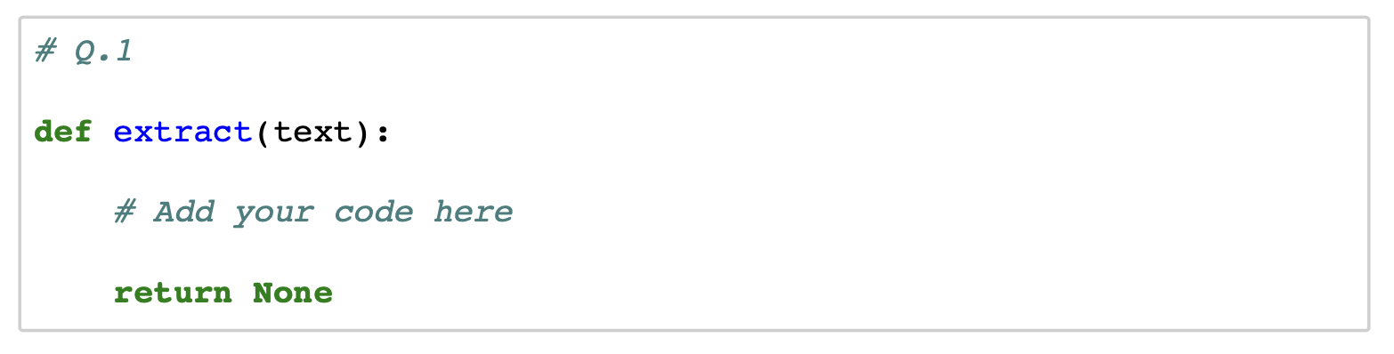 The file "Question" is a question about NLP Regular Expression. The code