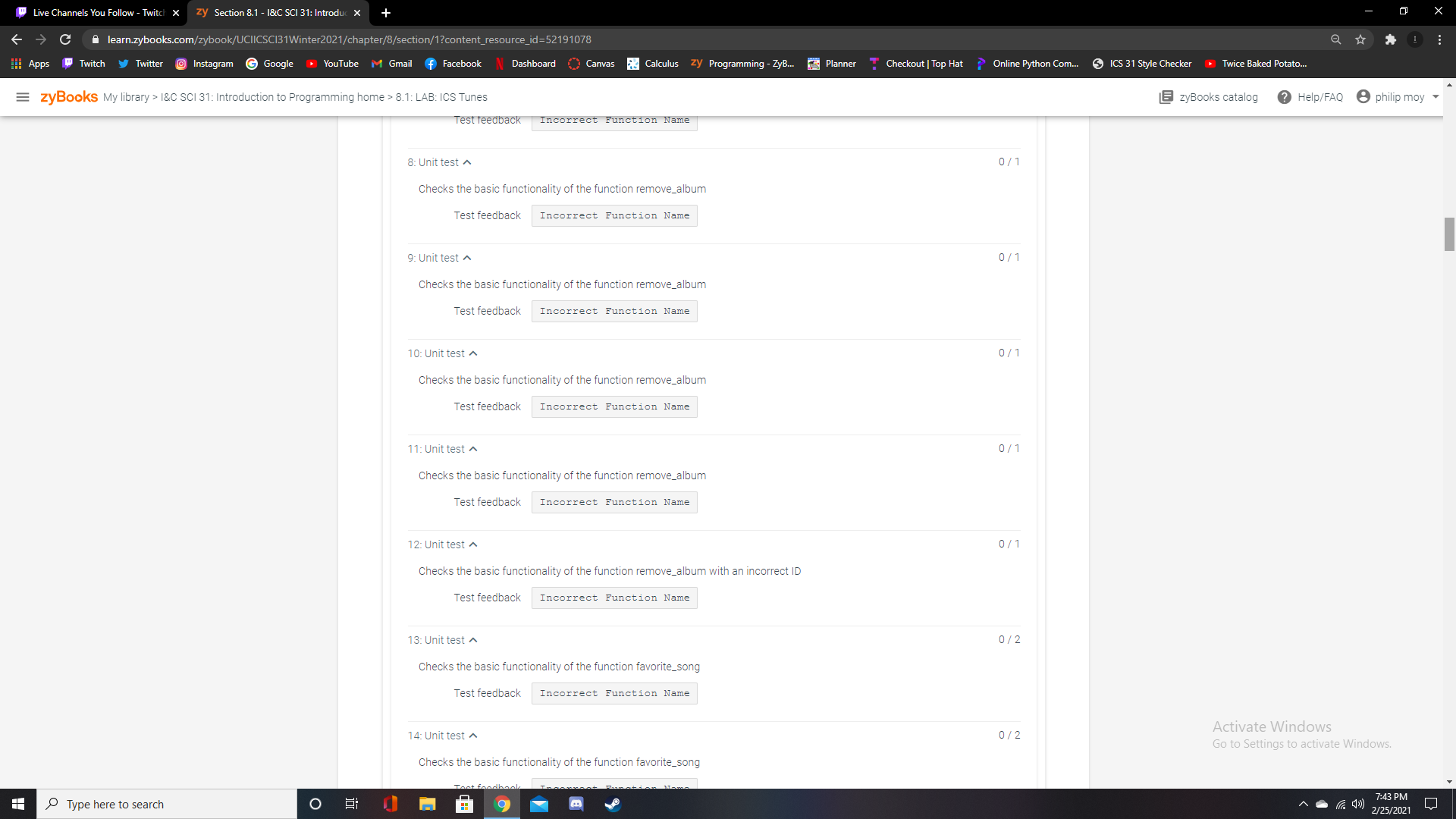 Google YouTube M Gmail f Facebook N Dashboard (_) Canvas Calculus Zy