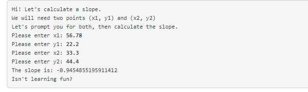 I'm trying to make a program similar to this example: Hi! Let's