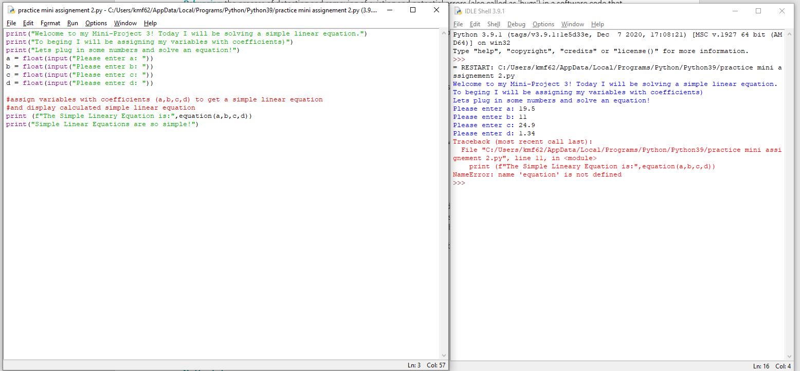 calculate a slope. We will need two points (x1, yl) and (x2,