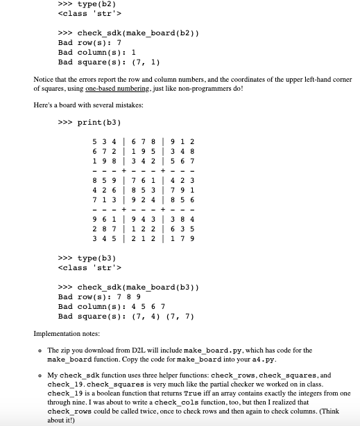 on a partial Sudoku checker. For this problem you're to develop a