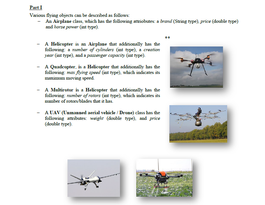 please only do the UML part (question 1) --- no handwriting Part