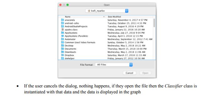 project 2.1 Classier Class Create a class Classifier: I Must contain private