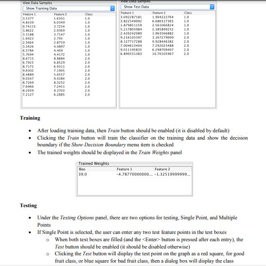 Must have a method to load the test data I Must have