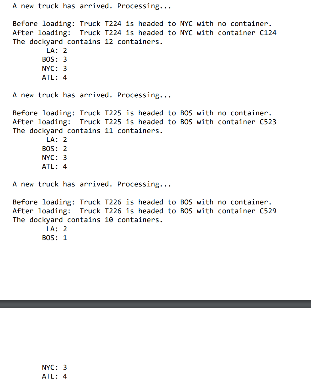 to simulate how the dockyard regularly has ships arriving with a lot