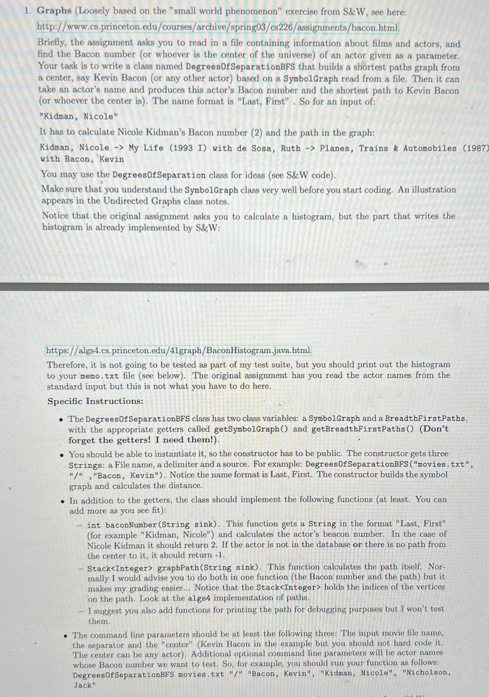 What would be the answer for this problem ? 1. Graphs (Loosely